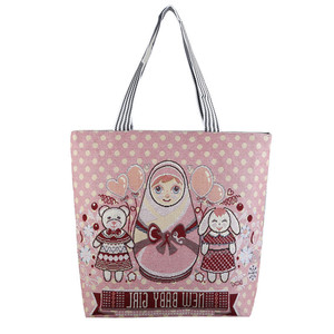 Bolso Tote de lona duradero grande y elegante con estampado personalizado para mujer, logotipo bordado a la moda para viajes de invierno y playa - Product Image 3