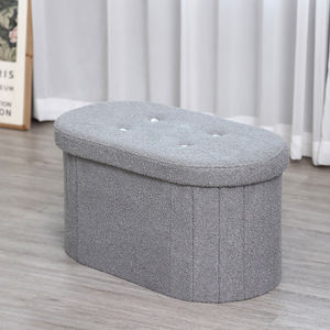 Boîte de rangement pour tabouret <span class=keywords><strong>pouf</strong></span> rond moderne multifonctionnel de grande capacité - Product Image 2