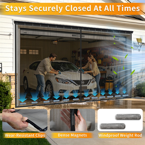 <span class=keywords><strong>Moustiquaire</strong></span> de porte coulissante, <span class=keywords><strong>rideau</strong></span> en maille durable anti-mouches, barrière anti-insectes facile à installer sur rail pour entrée de garage - Product Image 4