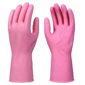 Gants de lavage de vaisselle en latex rose, épaisseur moyenne, imperméables, résistants à l'huile, pour la cuisine, la préparation des aliments, le nettoyage ménager - Product Image 1