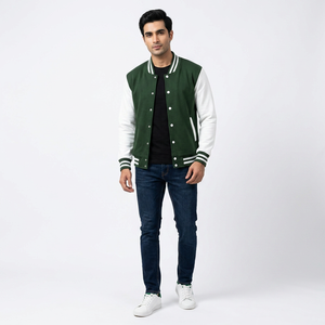 Custom Men's Varsity Jacket for Men Wool Body With <b>Leather</b> Sleeves Winter Autumn Men's Jackets Embroidery Patch Letterman Jacket - Product Image 1