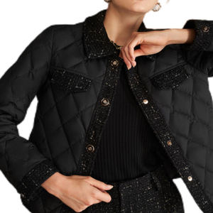 Luxo Diamante Incrustado Mulheres Inverno Down Jacket Magro Pato Curto Down Puffer Casaco Quente Luz Casual Quilted Jacket Com <span class=keywords><strong>Web</strong></span> - Product Image 2