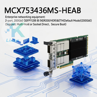 Adaptateur Ethernet pour serveur MCX753436MC-HEAB OCP3.0 Mellanox CX-7 200GbE double port QSFP112IB PCIe 5.0x16