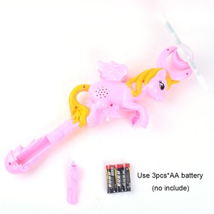 Enfants éclairent <span class=keywords><strong>licorne</strong></span> jouet bâton d'éclairage led musique rainbow filature moulin à vent baguette - Product Image 6