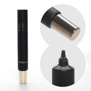 Tube cosmétique vide de luxe noir de 30 ml pour essence contour des yeux, avec tête applicatrice, pour crème contour des yeux personnalisée – Vente en gros - Product Image 2