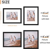 Cadres photo muraux en plastique noir, blanc et or pour impression UV, 8,5x11 et 11x14 pouces, pour décoration intérieure STELLAR - Vente en gros