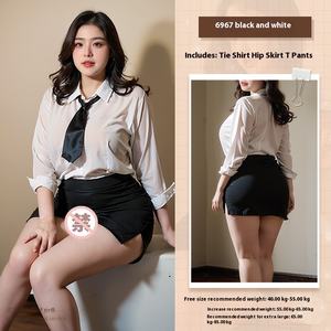 Feimu Style Temptation Secretaressepak 6967 Uniform Exposed Groove Lace Dunne grote maat Heupbedekkend 20 stuks / pak - Product Image 6