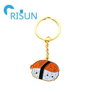 พวงกุญแจโลหะเคลือบลายอาหารญี่ปุ่นฮอกกิไก แซลมอน ซูชิ แบบกำหนดเอง พวงกุญแจ<span class=keywords><strong>อาหาร</strong></span>แสนอร่อย ซูชิโรล - Product Image 6