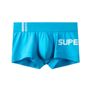 Calzoncillos Boxer escritos de los hombres ropa interior de algodón Spandex Boxer Shorts ropa interior de la impresión de los hombres