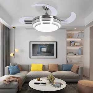 Plafonnier LED avec ventilateur intégré et télécommande, design moderne, luminaire de plafond, 3 modes d'éclairage, vitesse réglable, intensité d'éclairage réglable, idéal pour un salon