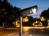 Lampadaire solaire LED professionnel avec garantie de 5 ans, indice de protection IP65, lampe solaire tout-en-un pour autoroute, jardin, rue