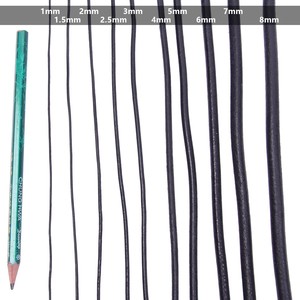 Top Grain Black Genuine Cowhide <b>Rope</b> <b>Bracelet</b> 2mm 3mm 4mm 5mm Handmade Leather Craft DIY Jewelry Making Material - Product Image 4