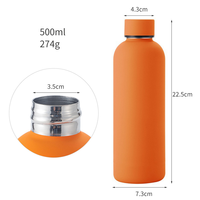 Bouteille d'eau isotherme en acier inoxydable de 500 ml avec poignée en silicone - Cadeau d'entreprise, écologique et portable