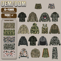 Ensemble survêtement tactique streetwear camouflage pour homme avec veste cargo et pantalon baggy imprimé camouflage intégral personnalisé par le fabricant