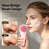 Nettoyant visage en silicone et masseur facial 2-en-1 chauffant à compresse chaude, étanche IPX7, nettoyeur de pores pour usage domestique, format voyage