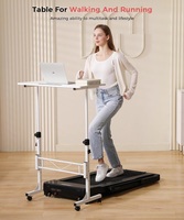 Bureau ergonomique pour le travail à domicile, bureau mobile debout avec hauteur réglable, table d'ordinateur roulante assis-debout T0903