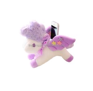 OEM accessori per auto di peluche creativi personalizzati porta telefono simpatico cartone animato da tavolo supporto <span class=keywords><strong>viola</strong></span> elegante <span class=keywords><strong>unicorno</strong></span> imbottito - Product Image 2