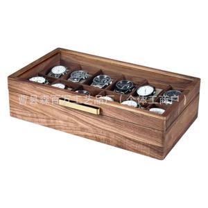 Black Walnut Wood <b>Watch</b> Box Rectangular Flip Top Solid Wood Integrated Display Jewelry Storage <b>Case</b> - Product Image 5