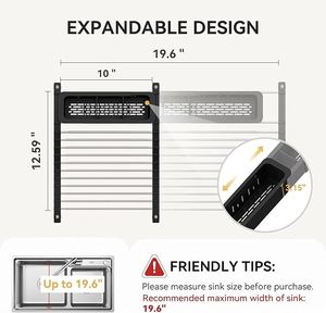 Expandable Roll-Up Dish <b>Drying</b> <b>Rack</b> with Expandable Storage Basket Dish Drainer <b>Drying</b> <b>Rack</b> Foldable Stainless Steel Drainer - Product Image 6