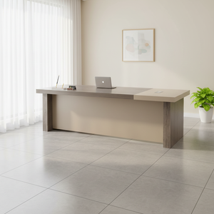 Scrivania Direzionale Moderna in Legno di Alta Qualità, Grande Scrivania a L con Armadietto per Ufficio <span class=keywords><strong>MFC</strong></span> - Product Image 5
