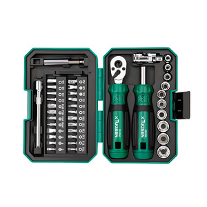 Boîte à outils de ménage 40 pièces Boîte à outils magique Clé à cliquet Tournevis à douille-Ensembles d'outils polyvalents pour usage domestique - Product Image 1