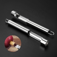 Roestvrijstalen appelboor, duurzaam fruitontpitter met gekarteld blad, ergonomische handgreep, geschikt voor appels en peren