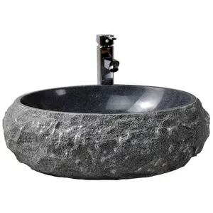 Lavabo de mano personalizado Lavabo de baño de color negro de forma redonda