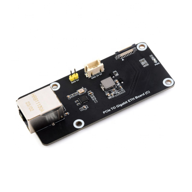 PCIe to Gigabit ETH Board (C) for Raspberry Pi 5 Supports Raspberry Pi OS Driver-Free/Plug and Play, Raspberry Pi 5 PCIe Adapter