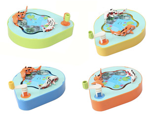 AJB Jeu de pêche à manivelle pour enfants, jeu de <span class=keywords><strong>puzzle</strong></span> de bureau, jeu de bassin de pêche mécanique rotatif, jeu de société interactif de poursuite de poissons anti-stress - Product Image 5