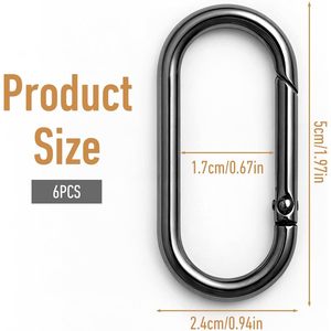 MD MD-R233 6ชิ้น2นิ้วสแตนเลสพวงกุญแจคาราบิเนอร์รูปไข่สำหรับกระเป๋าเป้สะพายหลังกุญแจสายคล้องห่วงสปริง - Product Image 3