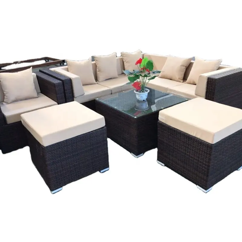 Muebles de ratán para exteriores, juego de sofás de jardín/hogar, gran oferta