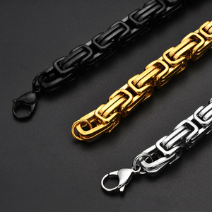 Men's <b>Titanium</b> Steel Bracelet Geometric Link <b>Chain</b> Hip Hop Street Style Jewelry CE522 - Product Image 4