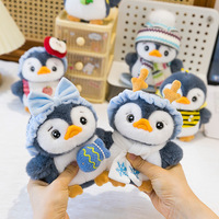 Peluche pingouin authentique, breloque suspendue, poupée pour enfants, facture incluse, cadeau sur le thème de l'aquarium, poupée pour machine à griffes, porte-clés