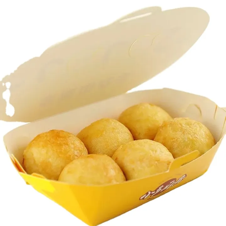 Ideal Choice 100% Biodegradable Custom Size Disposable Food Grade Take Out Takoyaki Take Away Packaging Box With Logo