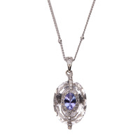 S925 plata esterlina sentido avanzado colgante femenino moda Natural tanzanita BLANCO CRISTAL Color tesoro collar