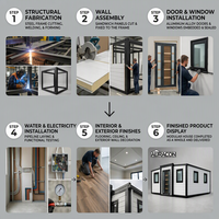Maison conteneur extensible à double aile de 30 pieds, structure en acier, bâtiment modulaire pour bureau, maison portable, hôtel, appartement, chambre