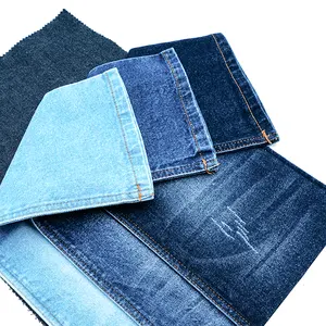 Stretch Blue Color Light Weight Jeans Fabric 7.5 Oz Raw Material Roll For Dress Denim Jeans Fabric Price In China
