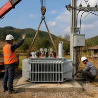 Transformator Distribusi Flyback Tiga Fasa Berpendingin Minyak dengan Kumparan Tiga Lilitan dan Sirip Radiator Bergelombang untuk Tegangan Tinggi