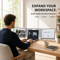 Moniteur portable 18,5 pouces FHD 1080P IPS pour extension d'écran d'ordinateur portable, double écran empilé USB-C pour bureau professionnel et affaires