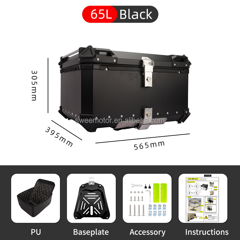 Motorcycle 65L Courier Box - Durable & Waterproof Storage