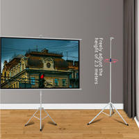 Écran de projection portable Kuaige 84 pouces avec trépied, blanc mat, pour intérieur/extérieur, rapport d'aspect 4:3/16:9/1:1, garantie 1 an