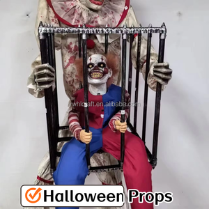 Mua ngôi nhà ma ám Halloween đáng sợ hoạt hình kích thước cuộc sống búp bê bị hỏng W cưỡi ngựa đứng hoạt hình đáng sợ chú hề ma đạo cụ - Product Image 3