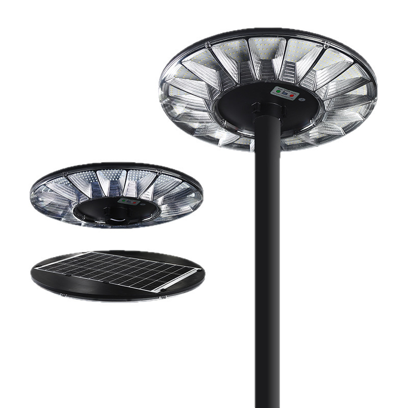 Outdoor Landscape UFO Street Light LED High Power IP65 Waterproof Human Body Induction Solar Aluminum Dimmable Garden Light 360