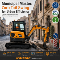 Pengiriman Gratis KAISAN Excav Mini 3.5 Ton 1.2T Excavator Mini Crawler Hidrolik 2.5 Ton untuk Dijual di Eropa Bersertifikat CE Alat Penggali Berat