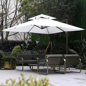 Canapé d'extérieur décontracté pour cour, ensemble trois pièces en acier inoxydable et métal nordique avec table basse, mobilier d'extérieur - Product Image 1