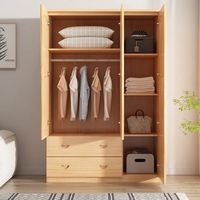 Armoire en bois pour enfants, pliable, en bois massif, petite à grande, pour la maison, la chambre à coucher, entièrement en bois massif, moderne et minimaliste