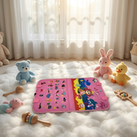 Livre sensoriel en feutre doux pour bébé, livre d'éveil Montessori, livre d'autocollants magiques, jouet éducatif pour enfants