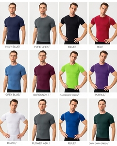 4 Way <strong>Stretchy</strong> <strong>Men's</strong> Compression Training Fitness Shirts Running Short Sleeve Sportswear Quick-drying T-shirts - Product Image 6