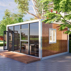 Contenedor de oficina plegable de 20 pies Casa plegable prefabricada extensible para el comercio Hecho de acero y panel sándwich para villas - Product Image 6