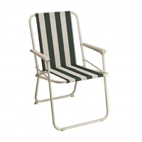Chaise Spring Heavy Duty Oxford tissu rayé Fauteuil en plastique double chaise de barbecue pliante chaise de plage simple et pratique